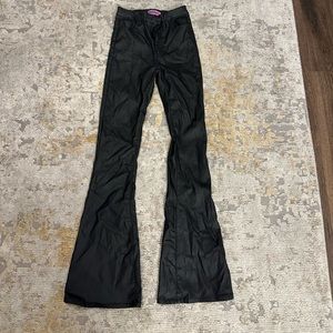 Edikted faux leather boot cut pants